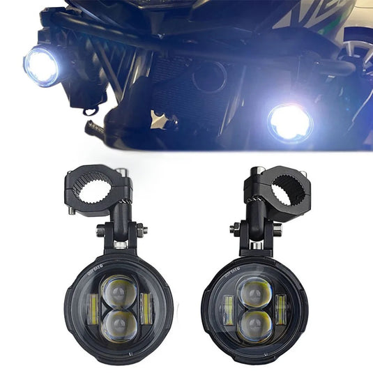 Faróis Auxiliares Bifocais LED Cor Dupla - Branco/Amarelo 100W - Par