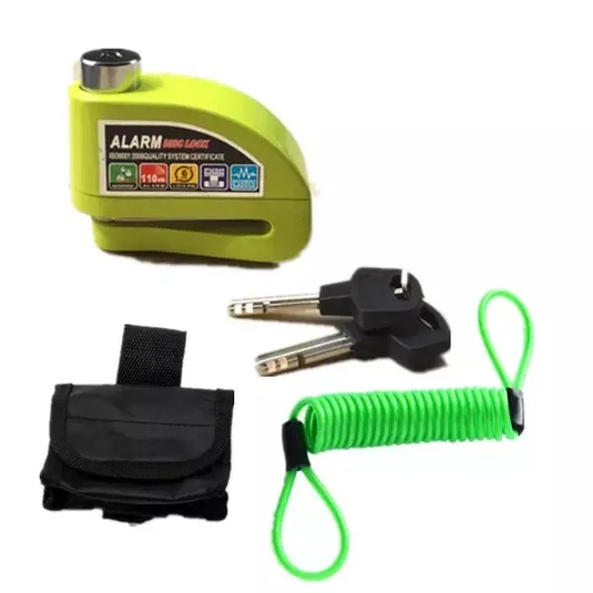 Cadeado / aloquete alarme sonoro 110DB moto com cabo de aviso