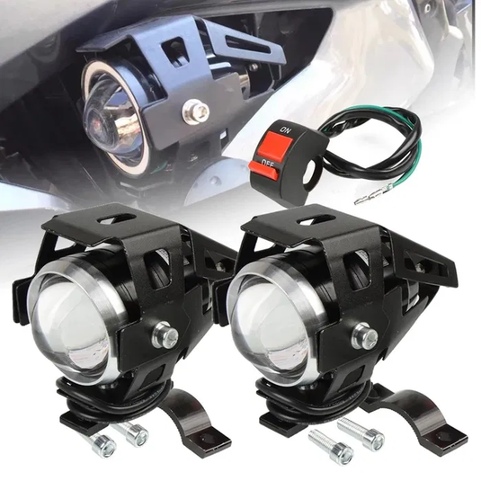 Par de faróis auxiliares LED moto