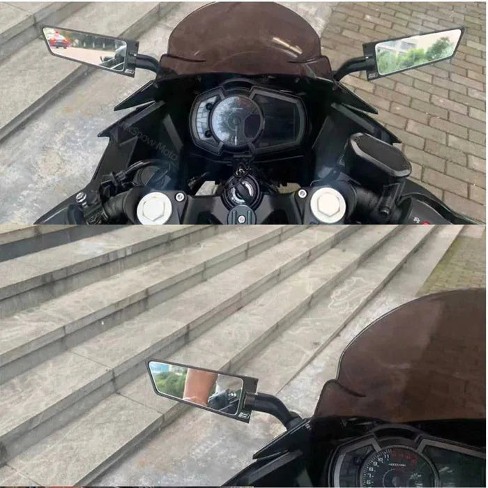 Carregue imagem no visualizador da galeriaPar de espelhos asa pequenos (130 mm) e grandes (156 mm) moto racer
