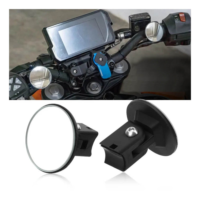 Load image into Gallery viewer, Mini espelhos retrovisores convexos universais moto preto 50mm
