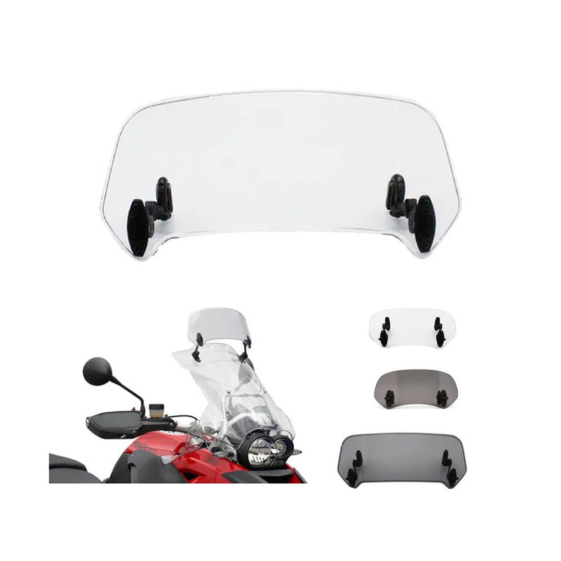 Load image into Gallery viewer, Extensão universal ajustável para parabrisas de moto em policarbonato transparente e fumado
