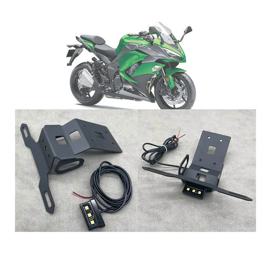 Suporte de matrícula LED Kawasaki Z1000SX 2020-2021 em aço inoxidável preto 