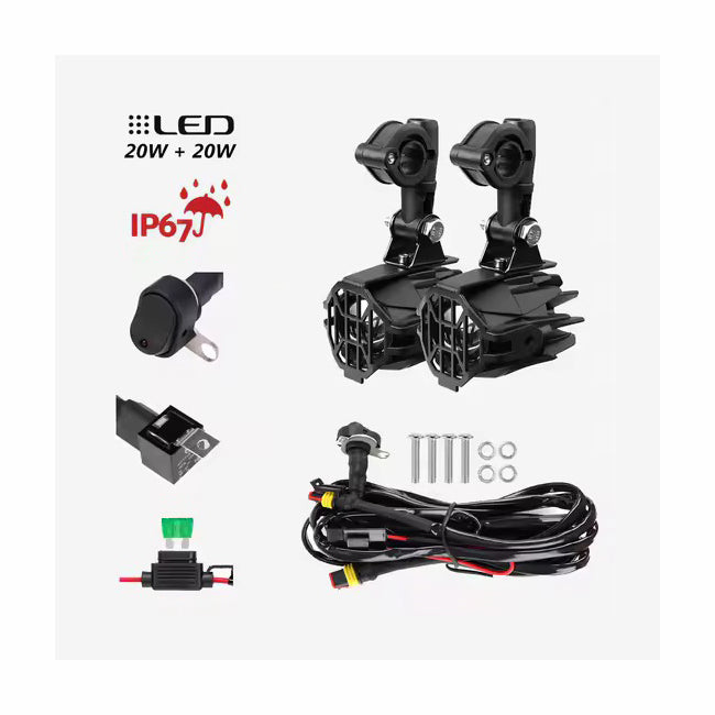 Carregue imagem no visualizador da galeriaFaróis auxiliares homologados E9 - 40W LED para moto

