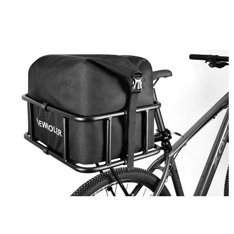 Carregue imagem no visualizador da galeriaCesto traseiro metal reforçado para bicicleta 30kg com saco impermeável - vista principal
