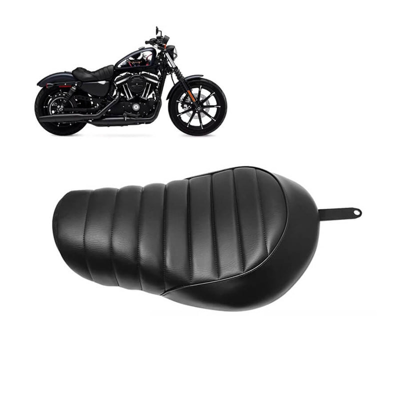 Load image into Gallery viewer, Banco individual condutor Harley Sportster Iron XL 883 1200 2016-2021 couro preto - vista principal
