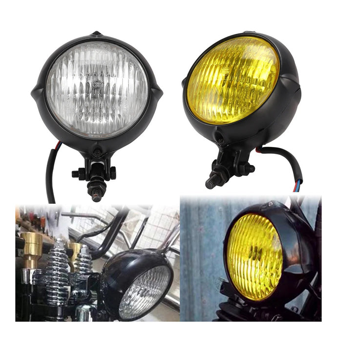 Farol 10 cm com Lâmpada H4 para motos custom