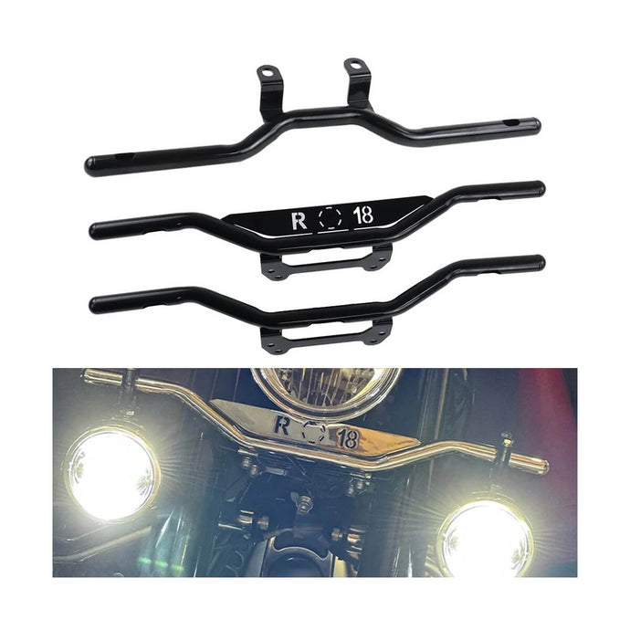 Suporte faróis auxiliares 22mm aço inox BMW R18 cromado preto instalação fácil