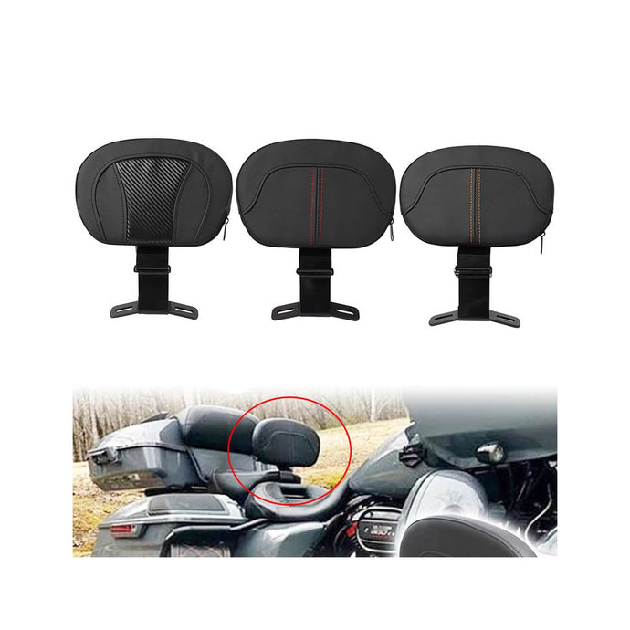 Encosto condutor Harley Touring 2009-2022 couro PU preto - vista principal design low-profile