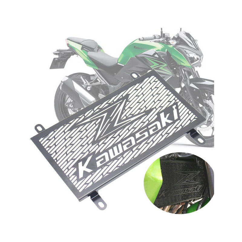 Carregue imagem no visualizador da galeriaProtetor de radiador aço inoxidável Kawasaki Z250 Z300 Ninja 250 300 preto prateado proteção completa
