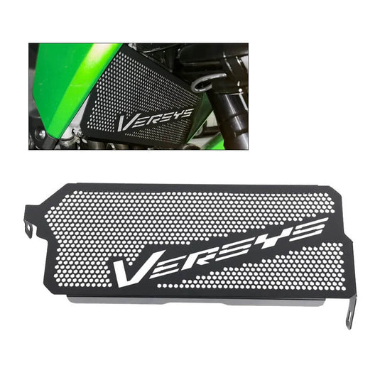 Proteção radiador Kawasaki Versys 650 2015-2023 aço inoxidável - grelha preta vista principal