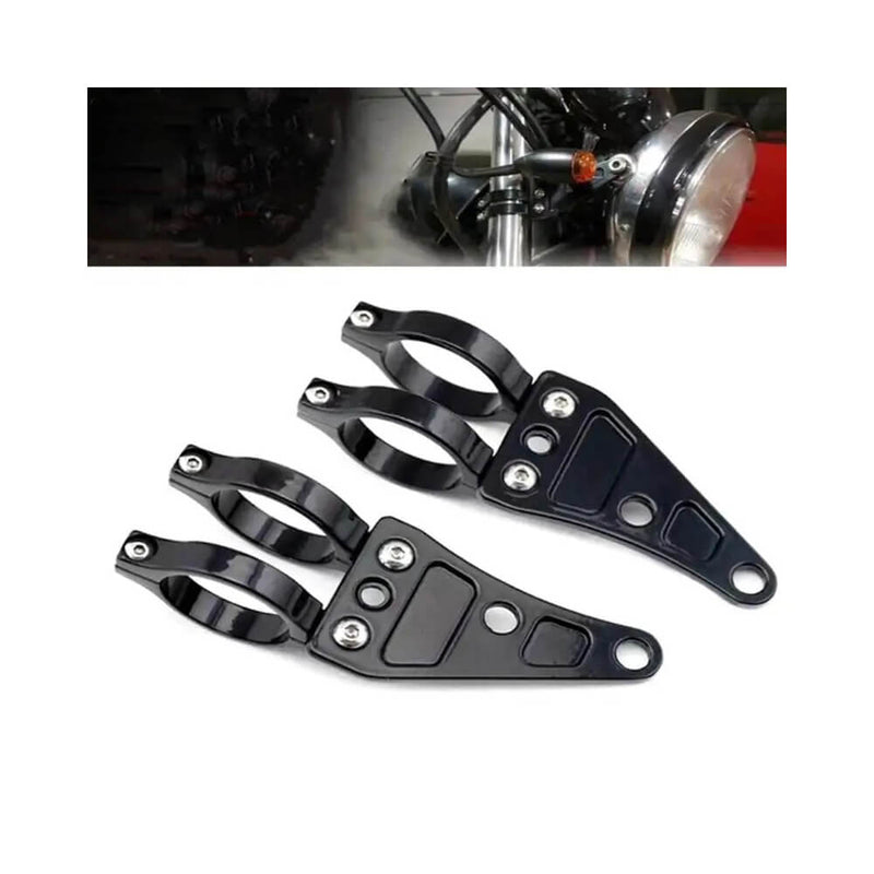 Load image into Gallery viewer, Suportes de farol universais 41mm em alumínio preto para bainha de moto
