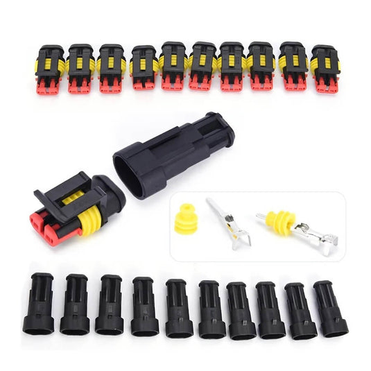 Kit 10 fichas elétricas impermeáveis 2 pinos série 2.8 para moto