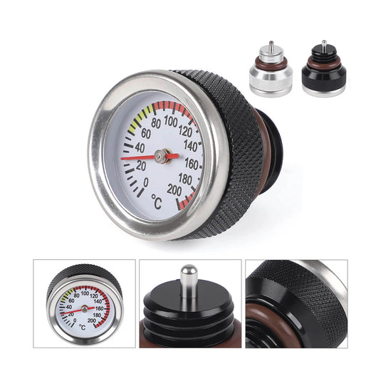Tampa de depósito M20x2.5 com termómetro de óleo 0-200°C para moto - prateado
