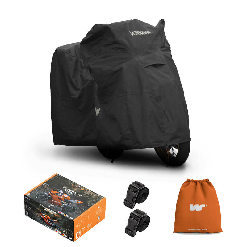 Carregue imagem no visualizador da galeriaCapa impermeável Deluxe Wagen Cover para moto com proteção total
