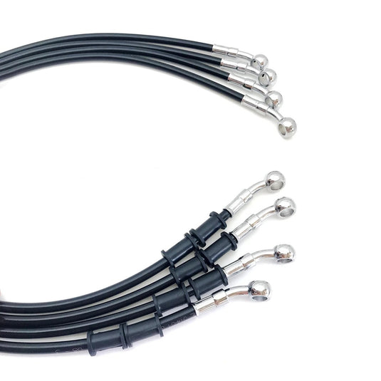 Mangueira hidráulica de travão 28° preta 400-2200 mm - Cabo trançado DOT 10 mm