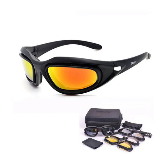 Óculos tácticos 4 Lentes intercambiáveis anti UV polarizados