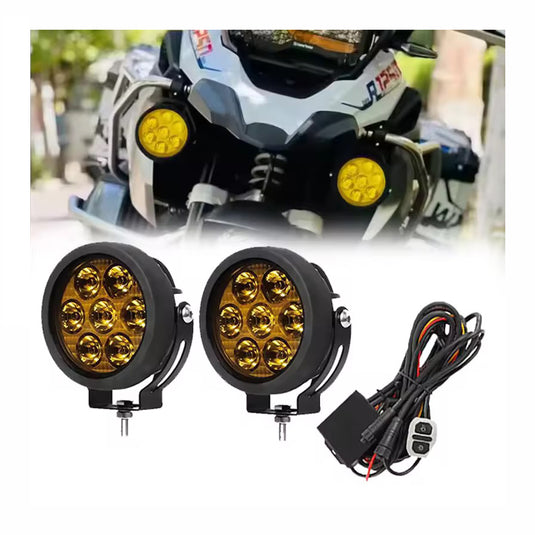 Faróis Auxiliares LED 4.5 Pol 70W - Projector 7 LEDs com interruptor