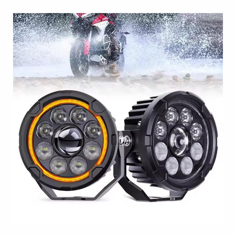 Carregue imagem no visualizador da galeriaFaróis auxiliares LED 110W - Duplo feixe com DRL âmbar 4.5 pol
