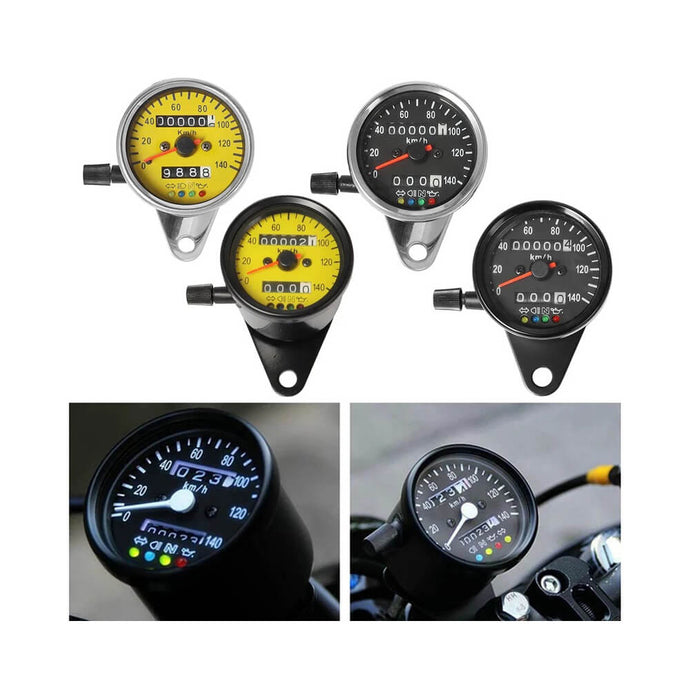 Velocímetro eletrónico universal - Odómetro com retroiluminação LED vintage