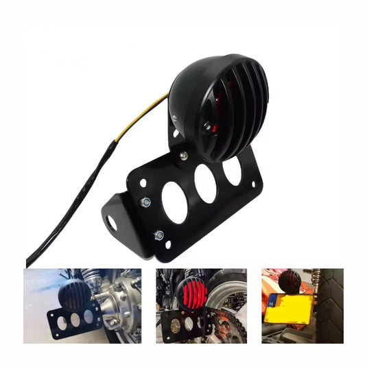 Farolim traseiro 12V suporte matrícula lateral - chopper bobber