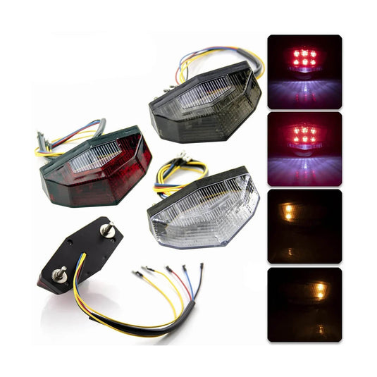 Farolim Traseiro LED para Moto - 11 LEDs Multifuncional com Pisca Integrado