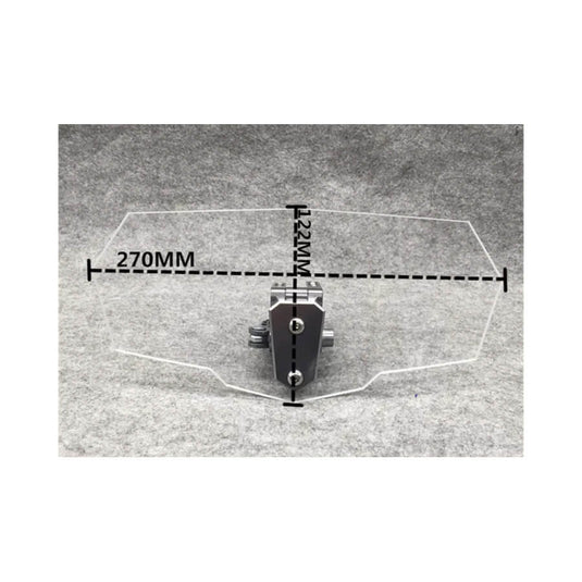 Extensor de para-brisas universal para moto instalado - proteção contra vento 