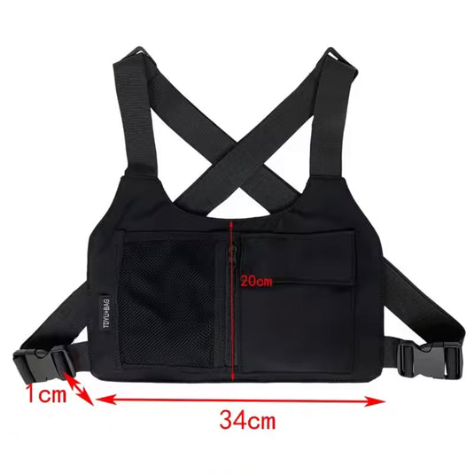 Bolsa tática de peito unissexo para motociclistas