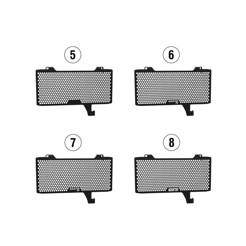Load image into Gallery viewer, Detalhe protetor radiador alumínio CNC Ducati Monster com aletas perfuradas 
