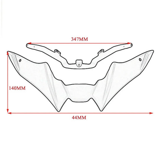 Vista lateral do spoiler aerodinâmico instalado em Yamaha MT-09 naked desportiva