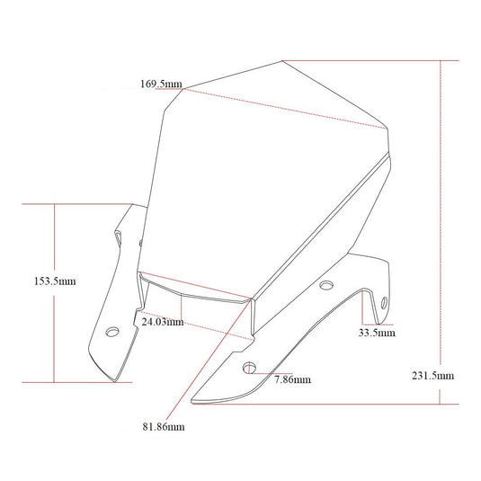 Defletor de Vento Yamaha MT-07 FZ-07 2014-2017 - Proteção Frontal em Alumínio