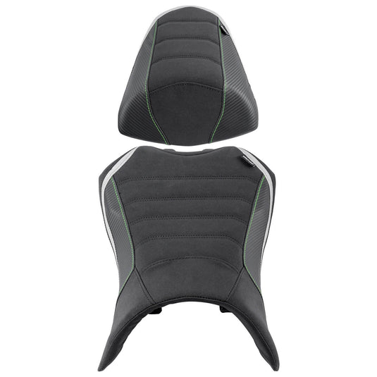 Detalhe do acabamento do banco Kawasaki Ninja 1000SX em PU durável