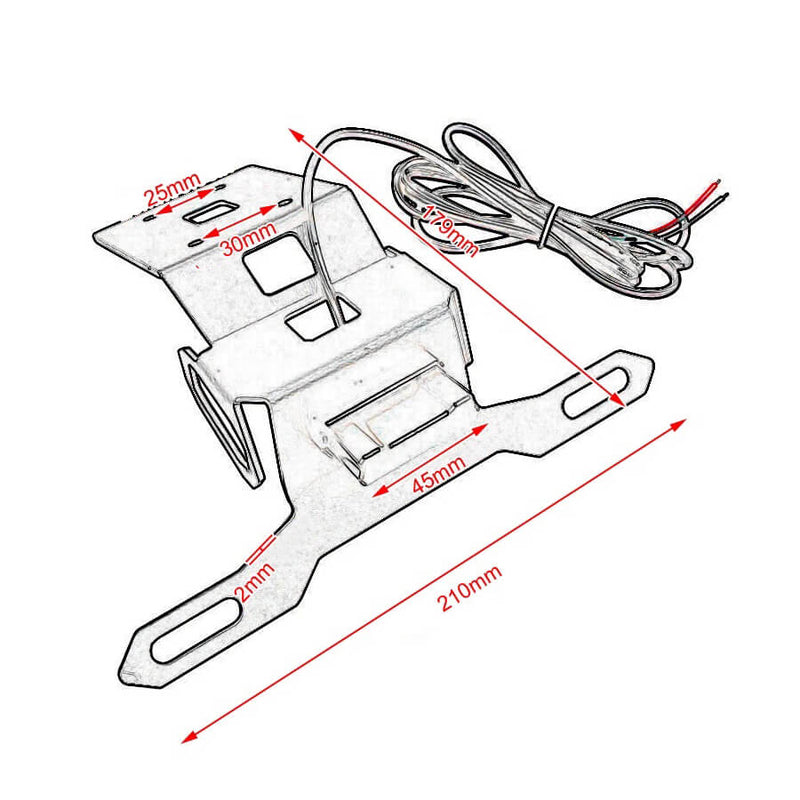 Load image into Gallery viewer, Suporte de matrícula preto para Kawasaki Z1000SX com furos pré-perfurados 
