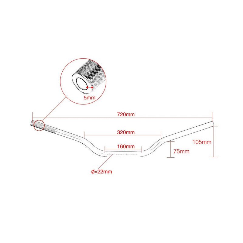 Carregue imagem no visualizador da galeriaGuiador Universal 22 mm Alumínio CNC 720 mm para Moto - Várias Cores
