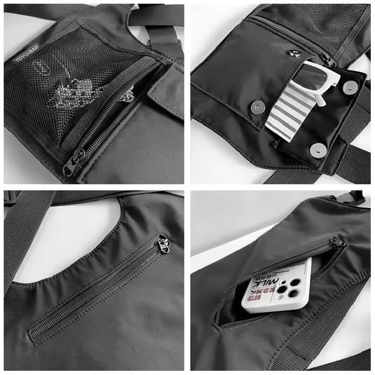 Bolsa tática de peito unissexo para motociclistas