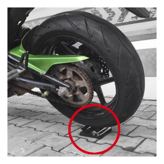 Suporte rolo moto universal – detalhe da estrutura em ferro e alumínio