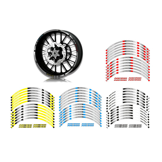 Autocolantes decorativos refletores para jantes Honda NC700 NC750 S X 17 polegadas - Tabela de modelos e cores