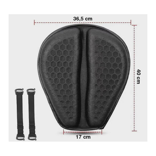 Almofada de selim moto com gel anti-vibração e ventilação ativa 3D