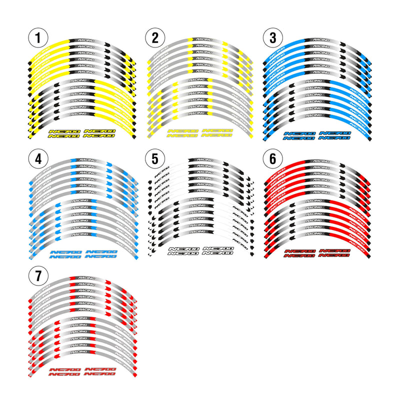 Load image into Gallery viewer, Autocolantes refletores Honda NC700 NC750 - Guia de numeração de modelos disponíveis em 14 cores
