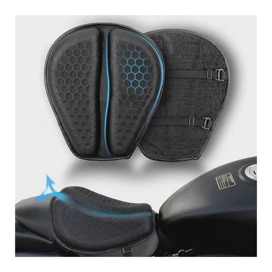 Almofada de selim em gel 3D favo de mel para moto, vista frontal