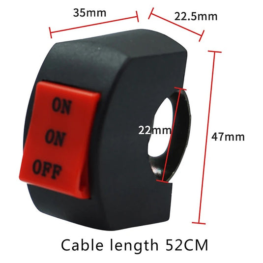 Interruptor On/On/Off guiador moto 3 posições faróis auxiliares