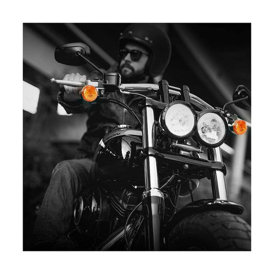 Par de Piscas Cromados Bala para Moto Universal