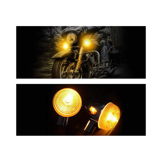 Par de Piscas Cromados Bala para Moto Universal