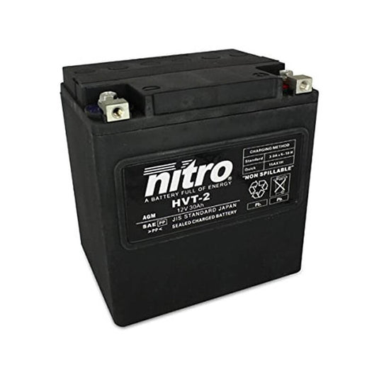 Bateria Nitro HVT02 12V 14Ah Sealed AGM para moto custom chopper e Harley-Davidson