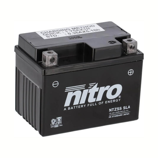 Bateria NITRO NTZ5S 12V 3.5Ah MF alta performance para moto - selada, sem manutenção