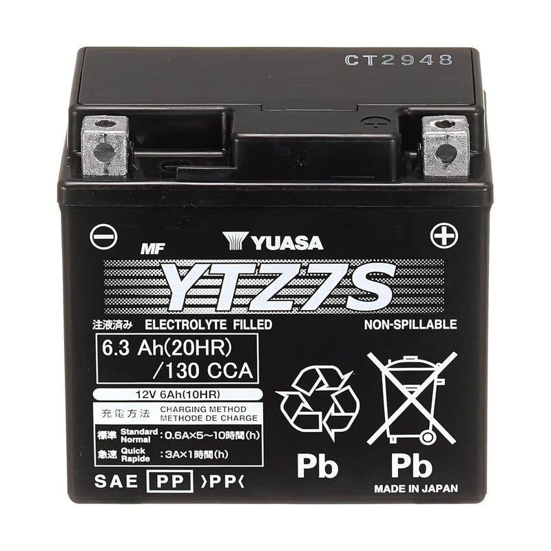 Carregue imagem no visualizador da galeriaBateria YUASA YTZ7S 12V 6Ah MF selada alta performance para moto desportiva

