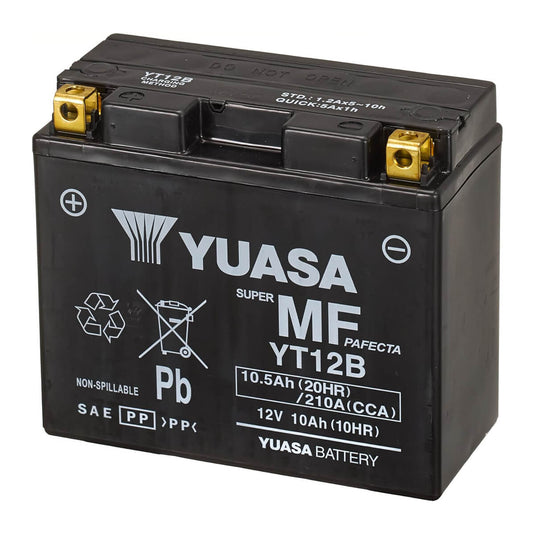 Bateria YUASA YT12B 12V 10.5Ah MF selada para moto