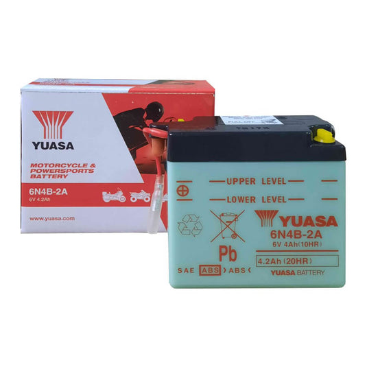 Bateria GS Yuasa 6N4B-2A 6V 4,2Ah convencional com ácido para moto