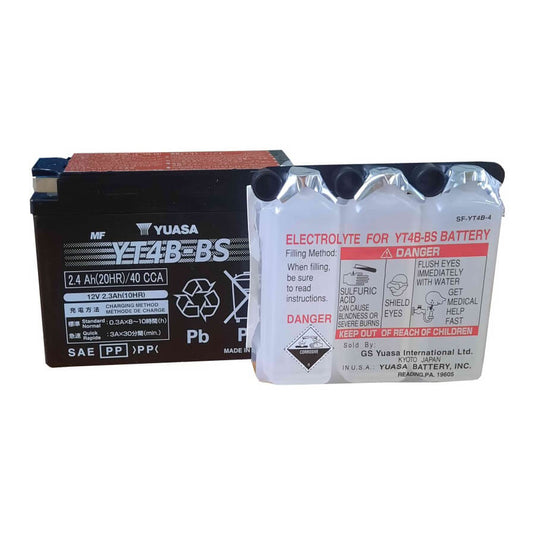 Bateria YUASA YT4B-BS 12V 2.4Ah AGM selada para moto e scooter