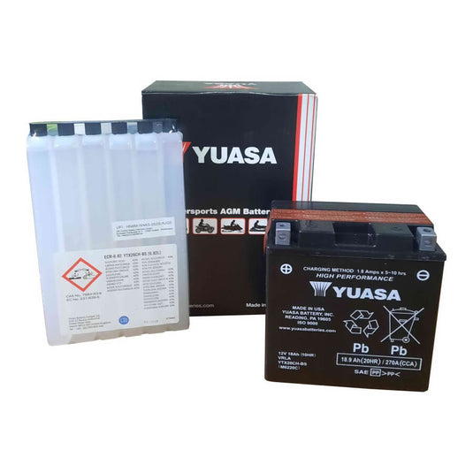 Bateria Yuasa YTX20CH-BS 12V 19Ah — 270A CCA, tecnologia AGM sem manutenção